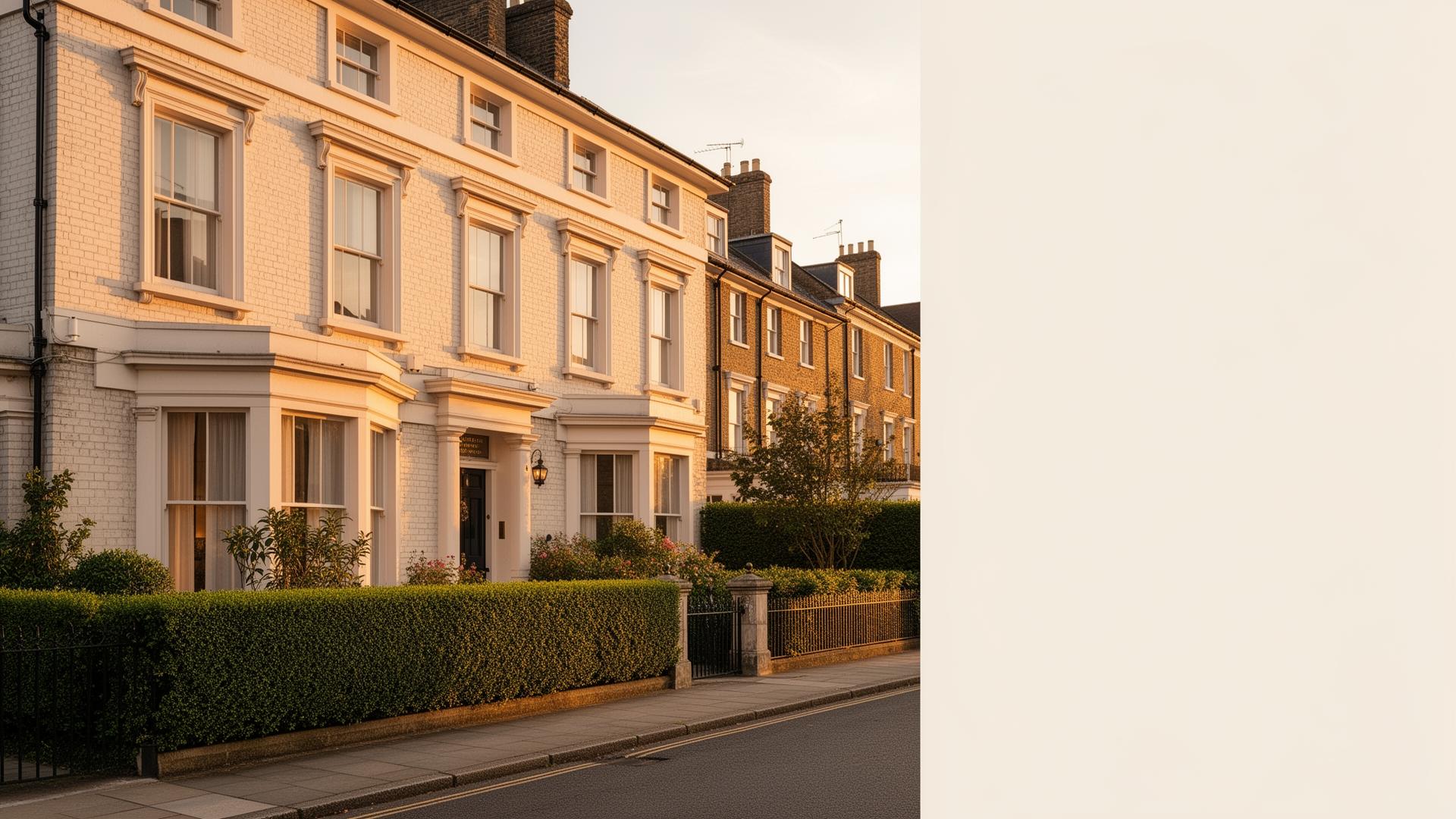 Elegant Victorian townhouse at golden hour